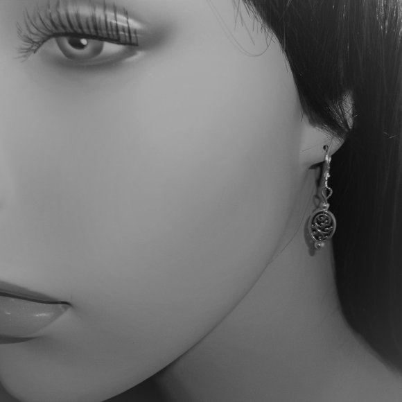 Small Silver Dangle Earring Set Minimalist 6619 - Picture 7 of 9